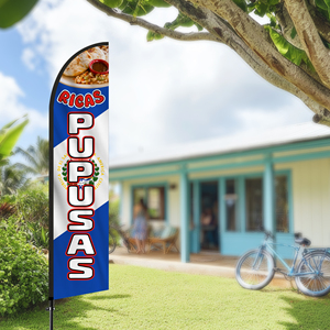 2.5*11.5 FT PUPUSAS High Quality Custom Feather <b>Flags</b> Beach <b>Flag</b> for Beach Party and Advertising Promotions - Product Image 5