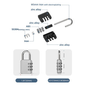 3 Digit Combination Travel Padlock 03B Combination Durable Luggage <strong>Locks</strong> for Gym Cabinet <strong>Number</strong> <strong>Lock</strong> - Product Image 5
