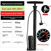 Pompe à vélo de haute qualité en acier inoxydable, longueur 600 mm, plusieurs buses, économie de travail, haute pression, jauge 160 PSI