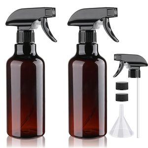Bouteille de parfum vide en PET avec pulvérisateur à pompe continu, noir et marron, 100ml, 200ml, 300ml, 500ml, personnalisable, sérigraphiée - Product Image 1