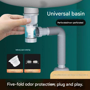 Tubo <span class=keywords><strong>de</strong></span> Drenaje Flexible Antiolores con Sifón en P y Válvula Pop-Up para Lavabo, Suministro Directo <span class=keywords><strong>de</strong></span> Fábrica <span class=keywords><strong>a</strong></span> <span class=keywords><strong>Precio</strong></span> Económico - Product Image 2