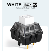 Interruptor mecánico Kailh White BOX V2 Clicky de 19 mm chapado en oro con resorte largo, base de 5 pines para teclado mecánico RGB a prueba de polvo, producción OEM