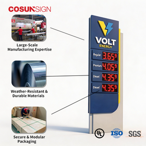 Affichage LED à 7 segments irréguliers pour prix du carburant, panneau numérique personnalisé pour station-service, étanche IP65, pour extérieur - Product Image 6