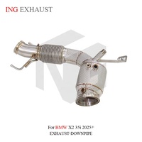 ING Système d'échappement en acier inoxydable de 1,5 mm d'épaisseur, collecteur d'échappement et embout pour BMW X2 35i 2025+, bouclier thermique, tuning automobile de haute qualité