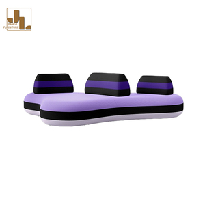 Estilo de diseñador Villa Sala de estar Juego de sofás de forma irregular Hotel Lujo 1 + 2 + 3 Muebles de sofá de color caramelo - Product Image 6