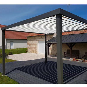 Pergola bioclimatique motorisée électrique en aluminium sur mesure de luxe <span class=keywords><strong>4x3</strong></span>, avec protection solaire LED, écologique et imperméable - Product Image 1