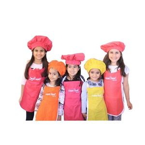 Vente en gros usine : Ensemble de travail enfant personnalisé, unisexe, non-tissé, respirant et léger, comprenant un tablier de pâtisserie et un toque de chef, avec logo imprimé - Product Image 1
