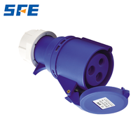 Prise industrielle SFE IP44 220-240V~2P+E 6h 32A bleue, cordon en nylon pour extérieur, prise et fiche industrielle mâle et femelle