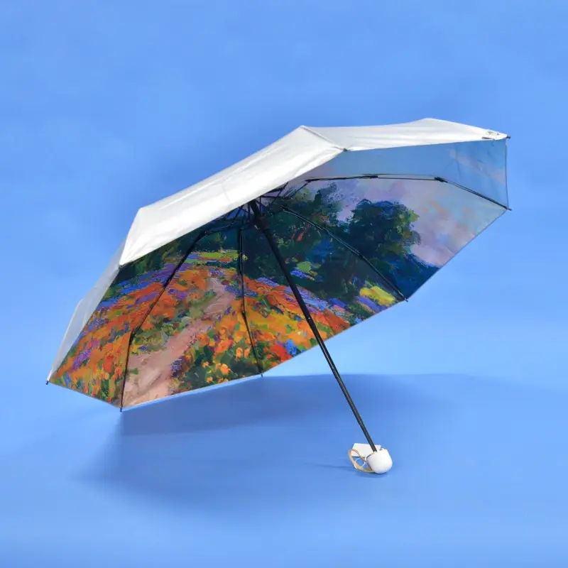 Aangepaste Kunst Afdrukken Opvouwbare Regen Reizen Mini Opvouwbare Paraplu