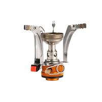 Petit réchaud à gaz intégré pour l'extérieur avec combustible au butane, ensemble portable pour pique-nique et camping avec déflecteur de vent, allumage manuel