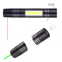 Lampe torche LED laser verte COB avec certification CE, batterie rechargeable pour utilisation en conférence, école de conduite, signalisation (650nm/532nm)