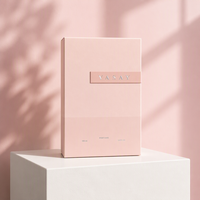 Boîte à parfum rose à rabat pour flacon de 100 ml, impression de logo, emballage créatif, boîte à parfum avec design en relief, boîte cadeau cosmétique
