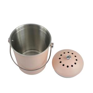 Seau de composteur en acier inoxydable avec couvercle, idéal pour le stockage compostable des déchets alimentaires - Product Image 4