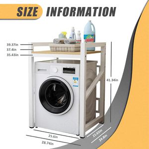 9 estantes para lavadora y secadora Almacenamiento y organizador de lavandería Estante de pie con organizador de secado de altura ajustable - Product Image 5