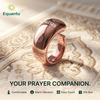 Anillo Inteligente con Contador de Oraciones Musulmanas SQ976, Reloj Despertador, Resistente al Agua IP67, Carga Inalámbrica, Pantalla OLED, 7 Días