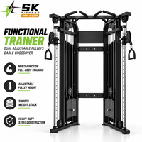 Machine à câbles fonctionnelle SK avec double poulie réglable et blocs de poids pour usage commercial en salle de sport, entraînement complet du corps