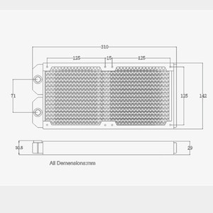 Radicooler HRC280C Radiateur de refroidissement liquide à eau et tube plat en cuivre de <span class=keywords><strong>280mm</strong></span> pour ordinateur PC - Product Image 3