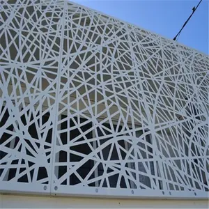 Perforated exterior metal curtain wall expanded Europe engineering design building facades decorative wood grain aluminum veneer