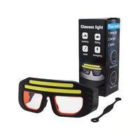 Lunettes de cyclisme et de randonnée à LED rechargeables - Détecteur de mouvement et contrôle 5 modes, recharge USB-C, étanches