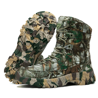 Bottes de randonnée imperméables résistantes à l'usure unisexes et anti-glissantes pour la chasse, le sport, l'escalade, le camouflage, le désert, bottes tactiques en cuir