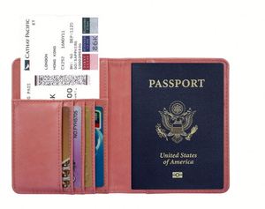 Housse de passeport antivol en cuir Crazy Horse haut de gamme, unisexe, imperméable, organiseur de documents de voyage - Product Image 4