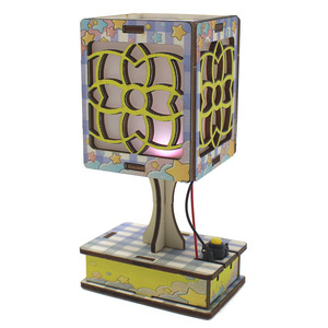 Wooden Voice Control Desk Lamp Model <b>Diy</b> Science <b>Kit</b> For Kids 7-9 Years Educational Toy With Alkaline AAA Battery - Product Image 2