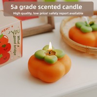Bougie d'aromathérapie créative en forme de fruit, décorative, pour la fabrication de bougies, avec accessoires, parfum kaki, en gros, faite à la main, pour coffret cadeau
