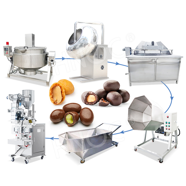 HNOC Cashew Nut Powder Coating Candy Peanut Make Machine with Sugar Coating Pan