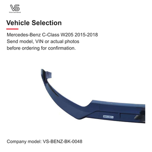 ลิ้นกันชนหน้าสำหรับ Mercedes-Benz C-Class W205 ปี 2015-2018 สีดำเงา แต่งภายนอก - Product Image 2