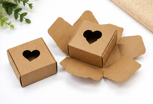 Caja de Regalo de Cartón Kraft Ecológica Personalizada con Ventana en Forma de Corazón, Fácil de Plegar, para Dulces, Joyería, Cosméticos - Product Image 5