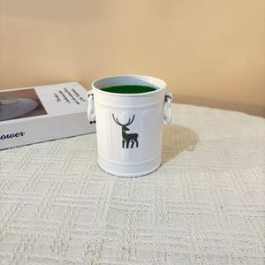 ถังพลาสติกสีขาว Paulon ลายกวางและลาย Hello สำหรับตกแต่งบ้าน ใช้บนโต๊ะ - Product Image 4
