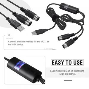 Mètres câble USB vers MIDI elec-trique, Piano, batterie, guitare, Interface de compilation de <span class=keywords><strong>musique</strong></span>, adaptateur de câble convertisseur prise en charge de Mac OS et Win-dows - Product Image 5