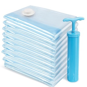 Transparent Blue Edge Vacuum <b>Compression</b> <b>Bag</b> Large Size Quilt Storage Space Saver Household Clothing Organizer - Product Image 2