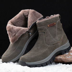 Botas de Nieve para Hombre Hu Wai, de Cuero y Piel, Cálidas, Impermeables, Antideslizantes, para Invierno, con Tacón Bajo - Product Image 2