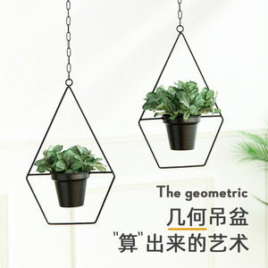 Pot de fleurs suspendu en fer forgé pour plantes succulentes, panier de plantation suspendu en fer - Product Image 5