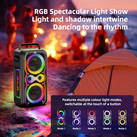 Altavoz para Fiestas en Exteriores PT21 RGB IPX-5 Resistente al Agua con Batería Recargable y Entrada AUX, Salida de 250W, hasta 15 Horas de Reproducción