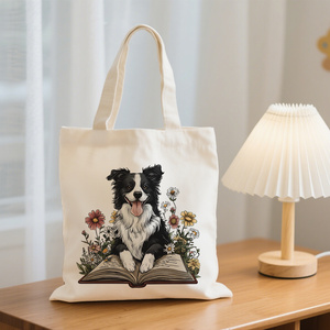 Bolsa de Lona con Estampado Temático de Border <span class=keywords><strong>Collie</strong></span>, Ideal para Uso Diario, Compras, Escuela y Viajes - Product Image 4