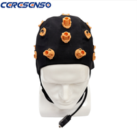 Casque EEG Salin Détachable à Double Couche en Maille avec Électrodes en Gel et Éponges pour Interface Cerveau-Ordinateur (BCI), TDCS et Neurofeedback
