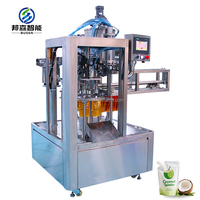 Remplisseuse et capsuleuse automatique à 2 buses pour sachets préformés (stand-up, à bec verseur) de jus de fruits, confiture et huile BUNSEN