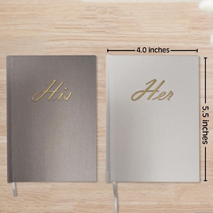 Chất lượng cao bìa cứng Linen tất cả các màu đen và Trắng Lót trang cưới Mini Tạp Chí của mình và cô ấy Lời Thề cuốn sách cho đám cưới - Product Image 3