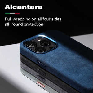 Custodia per telefono in pelle Alcantara di alta qualità per <span class=keywords><strong>iPhone</strong></span> 17 16 Pro 15 Pro Max <span class=keywords><strong>14</strong></span> 13 12 16e - Product Image 6