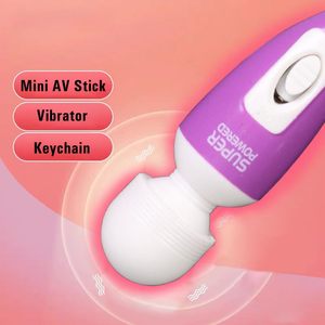 Portatile Mini AV Massage Stick G Spot stimolatore piccolo proiettile clitoride massaggiatore portachiavi vibrante uovo adulto giocattoli del sesso per le donne - Product Image 3