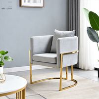 Fauteuil de loisirs en tissu, fauteuil de relaxation, Design moyen-âge, avec cadre en acier inoxydable, meuble de salon de haute qualité, offre spéciale