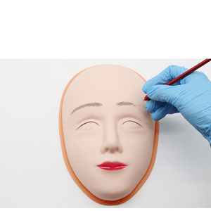 Mascarilla facial completa de piel de práctica de silicona 3D | Cabeza de entrenamiento de maquillaje y tatuaje realista | Práctica de microblading de maquillaje permanente - Product Image 5