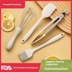 Kit d'ustensiles <span class=keywords><strong>de</strong></span> <span class=keywords><strong>cuisine</strong></span> miniatures en silicone blanc compact, résistant aux hautes températures, avec pince à pâtisserie et pince pour la <span class=keywords><strong>cuisine</strong></span> - Product Image 6