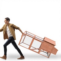TIANYI – poulailler Mobile en bois avec boîte de nid et roues