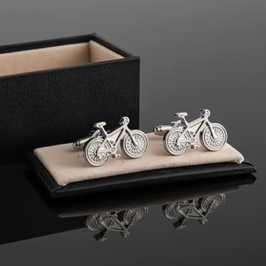 Mancuernillas de Bicicleta Personalizadas al por Mayor, Sin Pedido Mínimo, de Latón Color Níquel Plateado, para Camisa de Hombre - Product Image 4