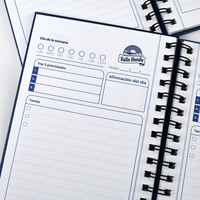 Carnet de notes de luxe personnalisé avec impression promotionnelle, cadeaux OEM, agenda de bureau noir A5