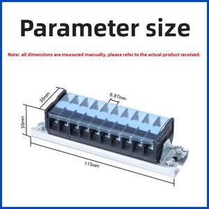 Bloc de bornes TD-1510 15A, 5 positions, connecteur à vis fixe, bande de bornes pour câbles de 10, 15, 30, 50 mm pour panneau - Product Image 4