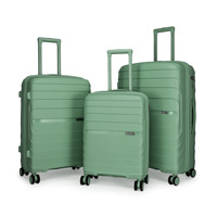 Ensemble de trois valises rigides à roulettes en polyester effet daim, bagage cabine, voyage de loisirs, serrure à combinaison